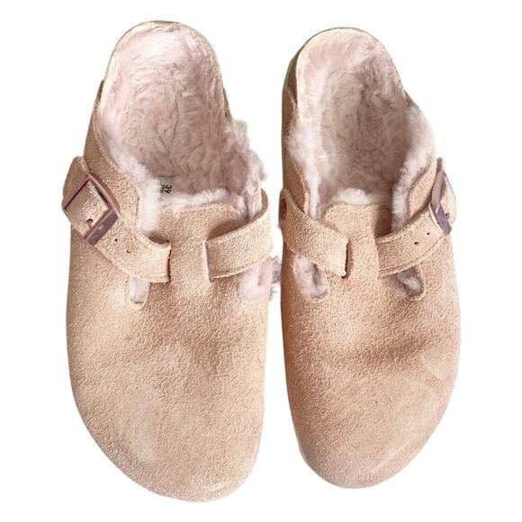 Birkenstock Boston Clog Shearling Blush Rose Pink US 8 - Picture 1 of 9